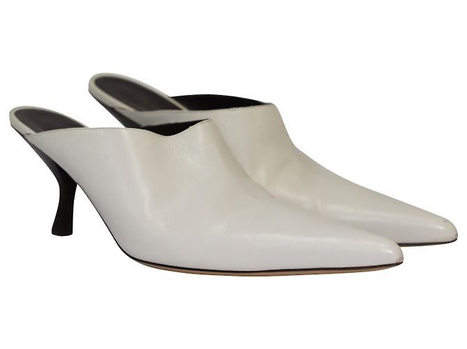 Mules de punta fina Bourgeoise de The Row en piel blanca Blanco - vista 5