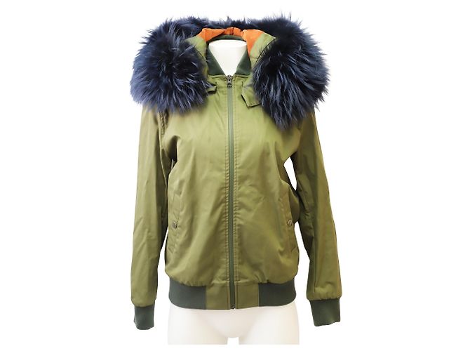 Mr & Mrs italy Fur Coat Green Khaki - view 2