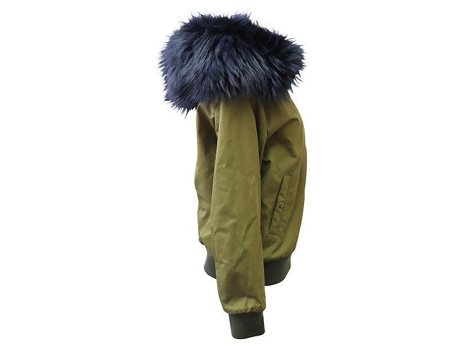 Mr & Mrs italy Fur Coat Green Khaki - view 3