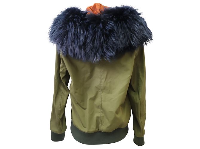 Mr & Mrs italy Fur Coat Green Khaki - view 4