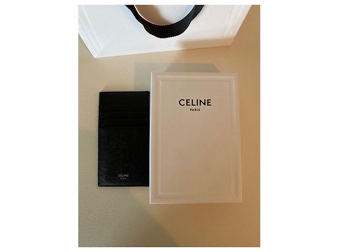 Céline Grained leather card holder Black - view 3