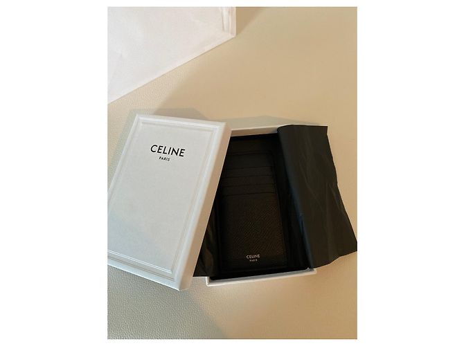 Céline Grained leather card holder Black - view 4