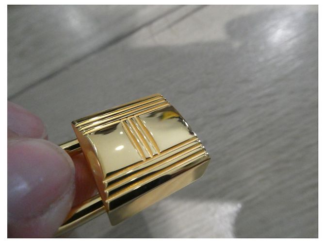 Lucchetto Hermès in acciaio dorato con dustbag Gold hardware - vista 7