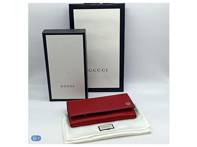 Portafoglio Gucci Rosso in Pelle Vernice - vista 2