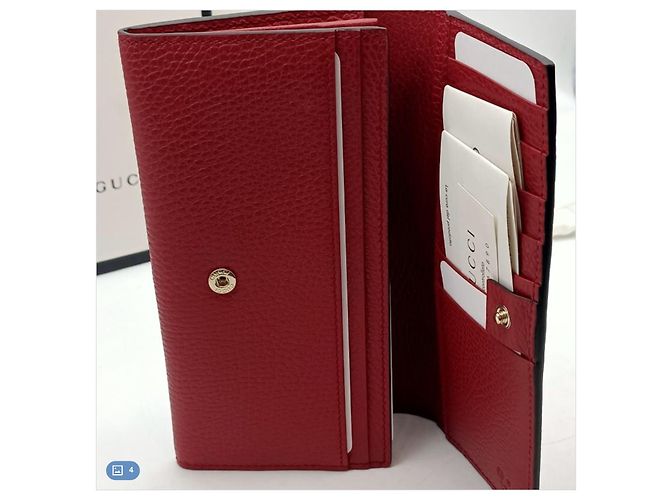 Portafoglio Gucci Rosso in Pelle Vernice - vista 3