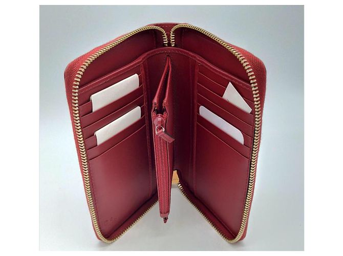 Cartera Gucci Guccissima con Cremallera Roja Cuero - vista 3