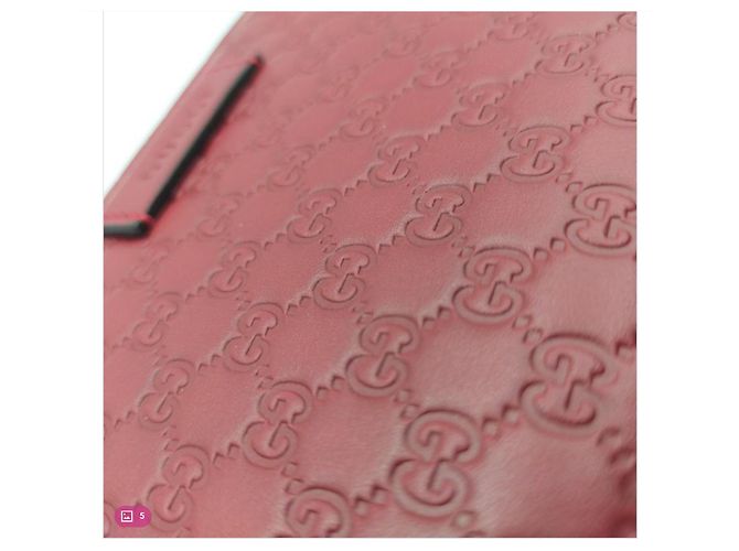 Cartera Gucci Guccissima con Cremallera Roja Cuero - vista 5