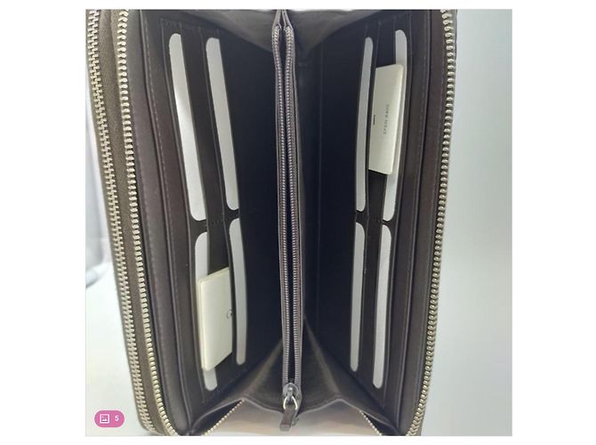 Cartera con cremallera Gucci Guccissima marrón de piel - vista 3