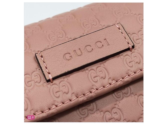 Gucci Guccissima Geldbörse Klein Rosa Leder Pink - Ansicht 4
