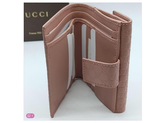 Gucci Guccissima Geldbörse Klein Rosa Leder Pink - Ansicht 5