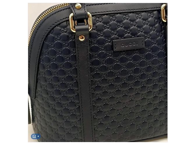 Borsa Gucci Guccissima Bauletto in pelle blu - vista 2