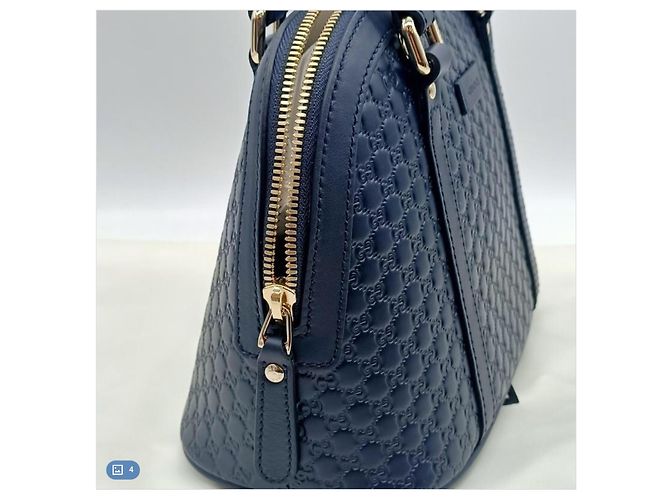 Borsa Gucci Guccissima Bauletto in pelle blu - vista 3