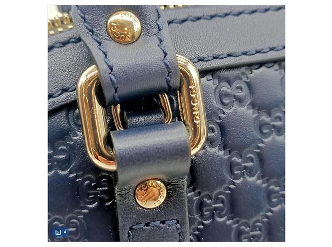 Borsa Gucci Guccissima Bauletto in pelle blu - vista 4