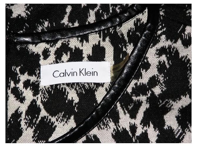 Calvin Klein gemustertes Kleid Animal Print schwarz grau - Ansicht 3