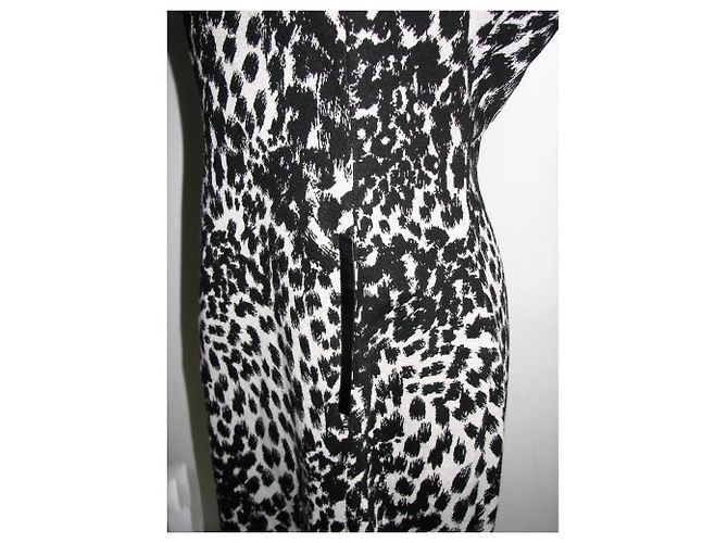 Calvin Klein gemustertes Kleid Animal Print schwarz grau - Ansicht 4