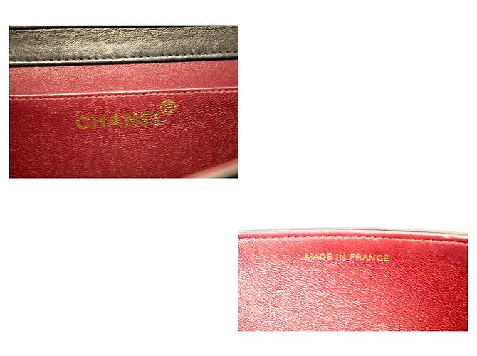 Pochette CHANEL per borsa a tracolla con patta e catena in pelle di agnello trapuntata nera Nero - vista 8