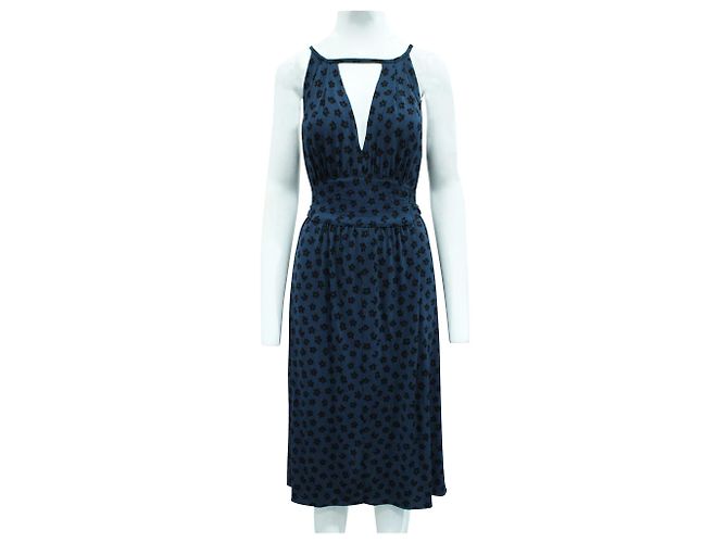 Marc by Marc Jacobs Vestido midi estampado floral azul marinho - vista 2