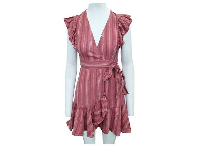 Rebecca Taylor Rosa Leinenwickelkleid Pink - Ansicht 2