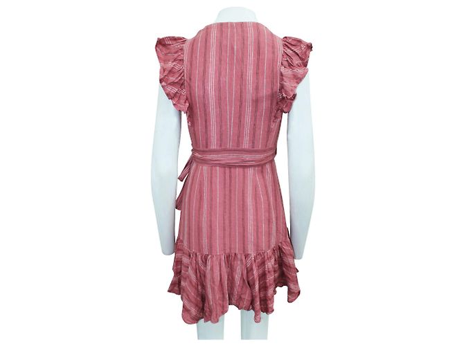 Rebecca Taylor Rosa Leinenwickelkleid Pink - Ansicht 3