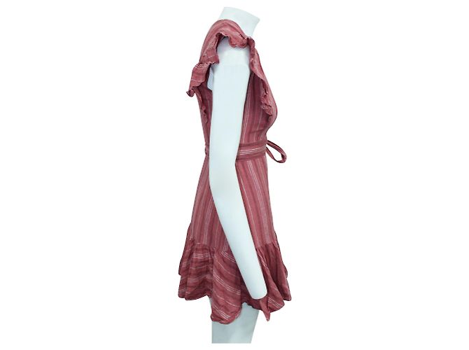 Rebecca Taylor Rosa Leinenwickelkleid Pink - Ansicht 4