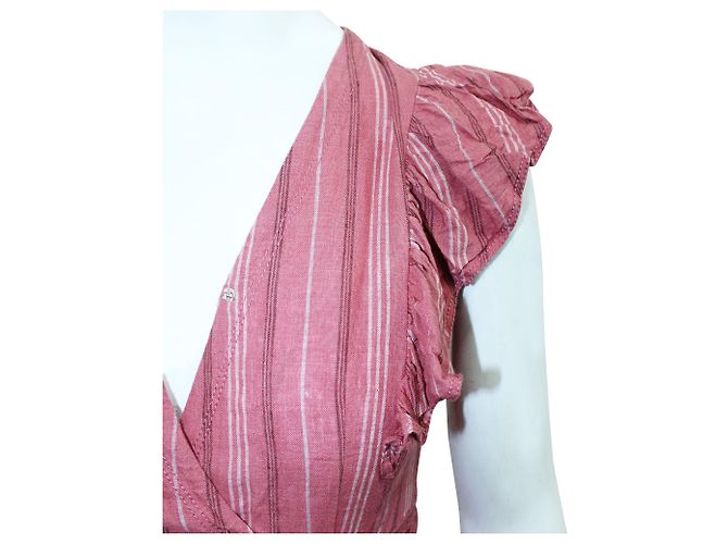 Rebecca Taylor Rosa Leinenwickelkleid Pink - Ansicht 5