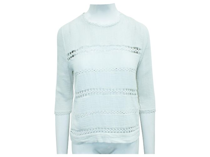 Magali Pascal Blusa Blanca con Bordado Blanco - vista 2