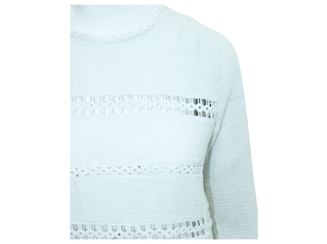 Magali Pascal Blusa Blanca con Bordado Blanco - vista 5
