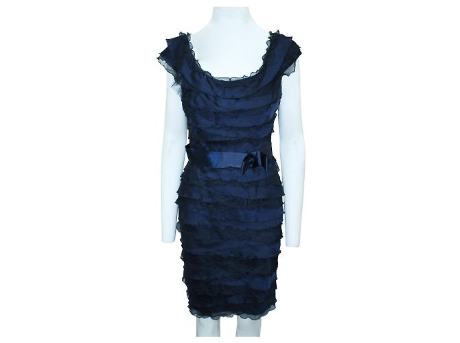 Tadashi Shoji Abito a strati blu navy - vista 2