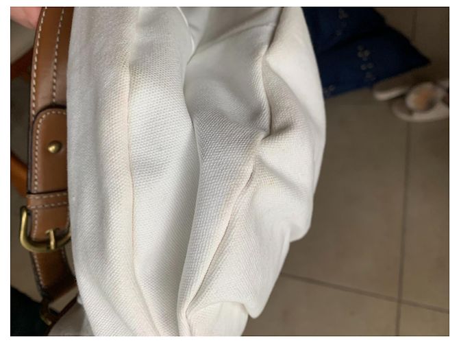 Bolso tote Nine West marrón y blanco de cuero y algodón Castaño - vista 10