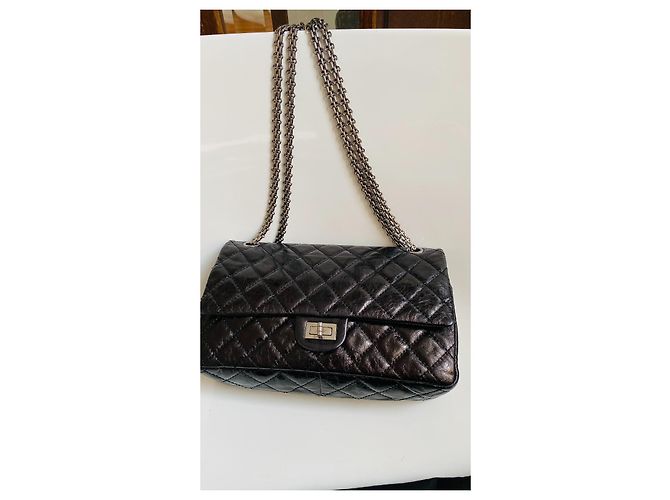 Chanel 2.55 Reissue  erste Coco Chanel eigene Tasche Schwarz Silber Hardware - Ansicht 2
