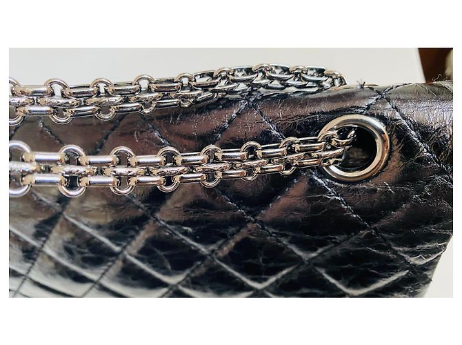 Chanel 2.55 Reissue  erste Coco Chanel eigene Tasche Schwarz Silber Hardware - Ansicht 20