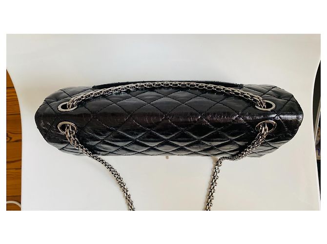 Chanel 2.55 Reissue  erste Coco Chanel eigene Tasche Schwarz Silber Hardware - Ansicht 4