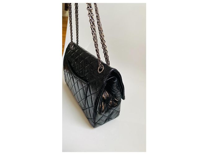 Chanel 2.55 Reissue  erste Coco Chanel eigene Tasche Schwarz Silber Hardware - Ansicht 5