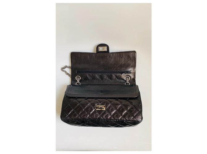 Chanel 2.55 Reissue  erste Coco Chanel eigene Tasche Schwarz Silber Hardware - Ansicht 8