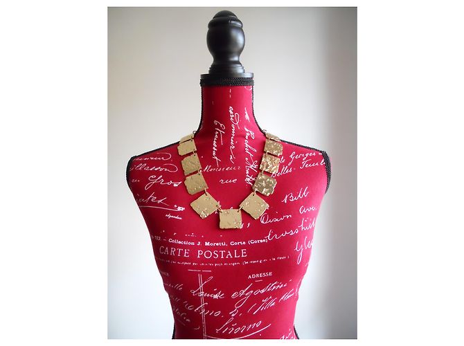 MAX MARA necklace  in hammered metal. - view 8