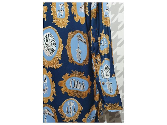 Camisa larga de seda espejo Chloé Multicolor - vista 5