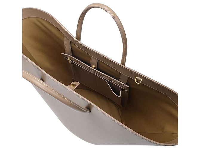 Little Liffner Open Tulip Tote Large in pelle Taupe Marrone - vista 2