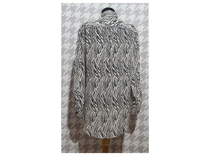 Camisa Isabel Marant Cade de seda estampada Negro Blanco - vista 3