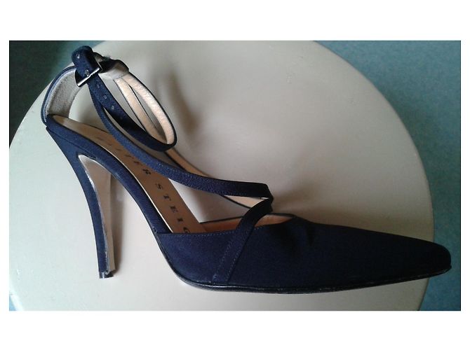 Sandali Walter Steiger in tela blu navy - vista 2