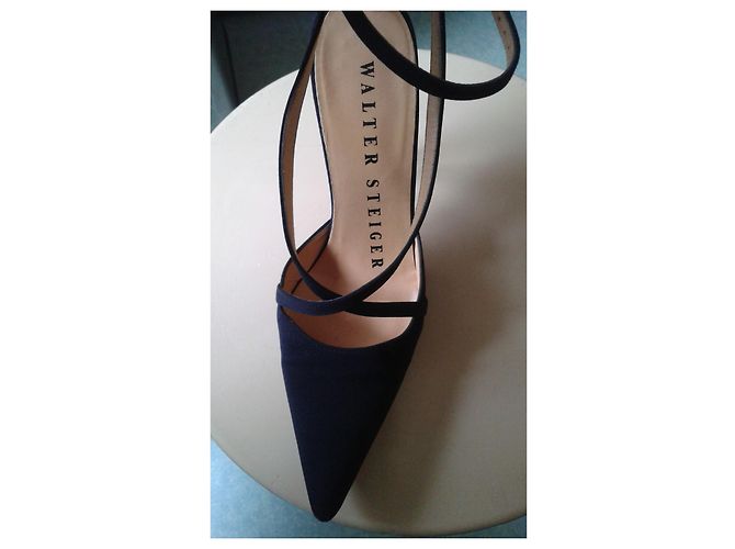 Sandali Walter Steiger in tela blu navy - vista 3