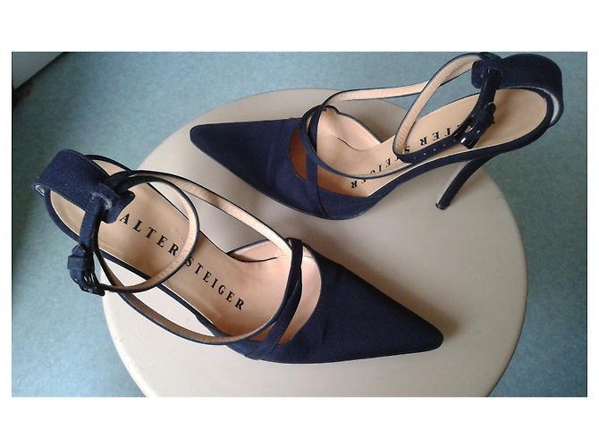 Sandali Walter Steiger in tela blu navy - vista 4