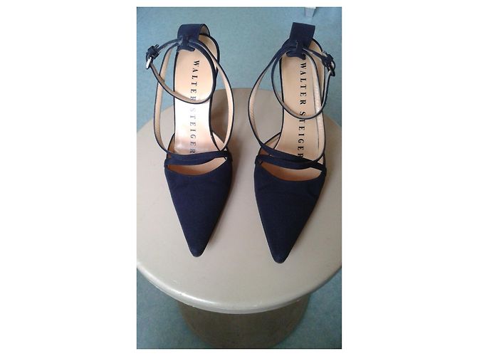 Sandali Walter Steiger in tela blu navy - vista 5