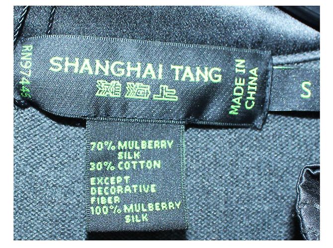 Shanghai Tang Dunkelgraue Strickjacke mit Cheongsam-Kragen - Ansicht 5