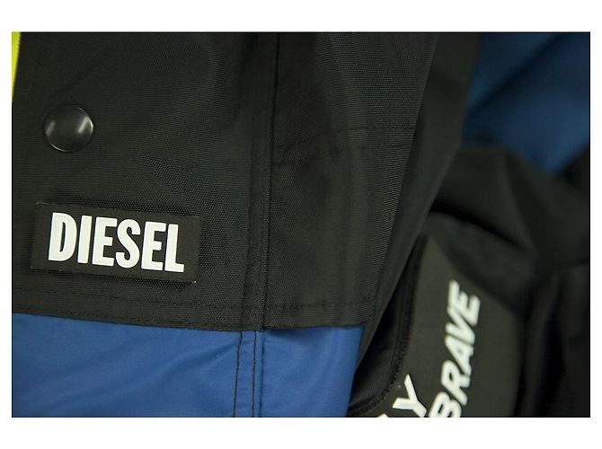 Diesel Man Blue Zipper Front Hooded Parka Convertible Nylon Jacket taglia M - vista 4