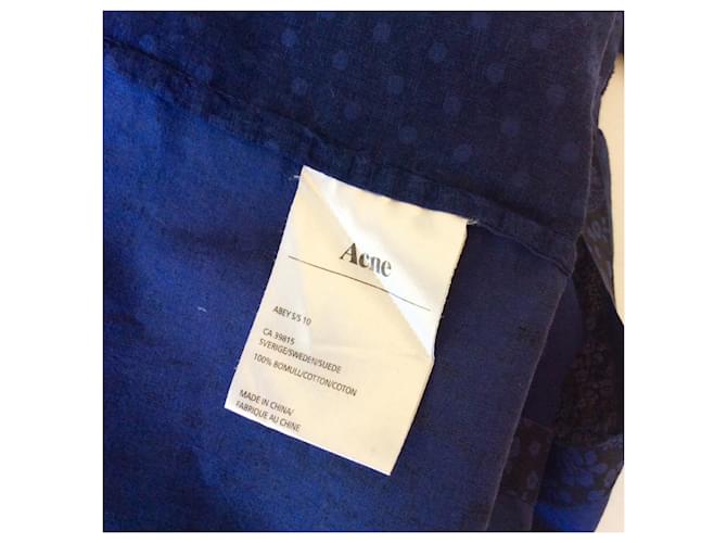 Tuta Patchwork in Cotone Acne Blu - vista 2