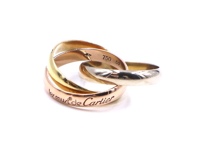 Love cartier 18K 750 Tricolor Trinity Ringgröße 50 - Ansicht 10