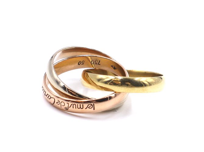 Love cartier 18K 750 Tricolor Trinity Ringgröße 50 - Ansicht 11
