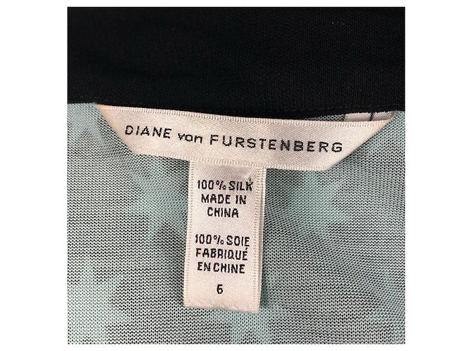 Diane Von Furstenberg DvF Taurus Lucky Stars Seidenwickelkleid Schwarz Blau - Ansicht 5