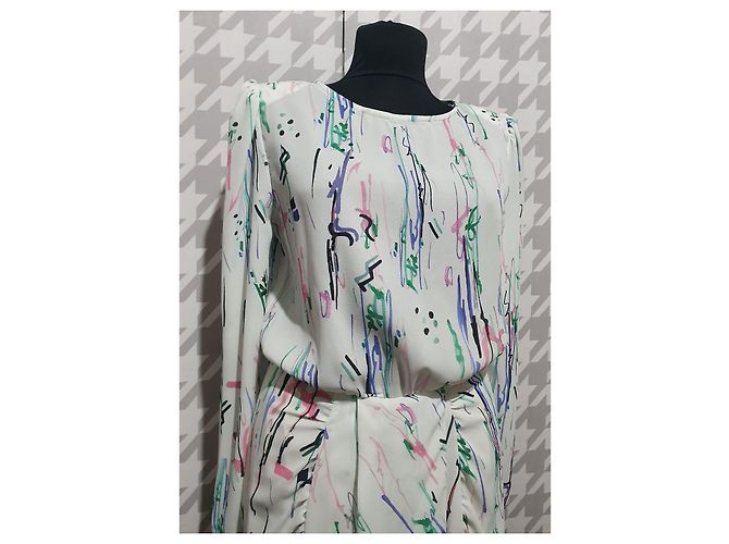 Vestido midi drapeado Isabel Marant de seda estampado abstracto Multicolor - vista 4