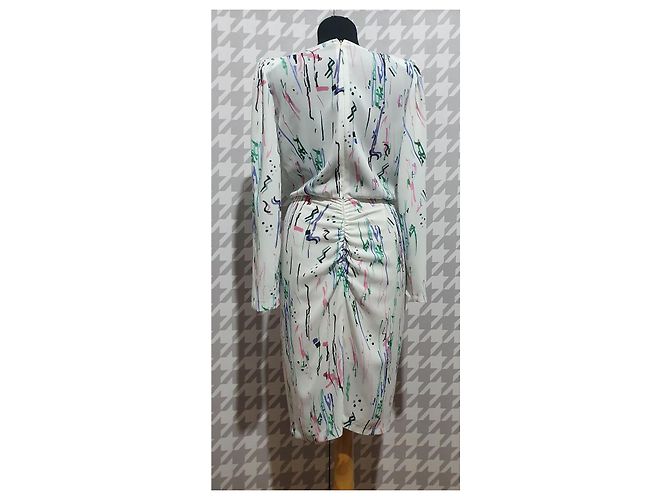 Vestido midi drapeado Isabel Marant de seda estampado abstracto Multicolor - vista 6